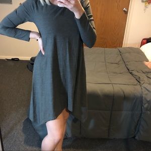 ❄️Asymmetrical Long Sleeve Gray Shift Dress
